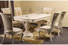 Стіл "Карпентер 230" 180-220 см білий +6 стільців 