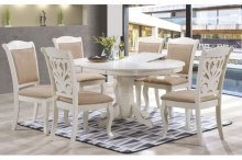 Стіл "Мадрид" 110-150х110 см білий +6 стільців 