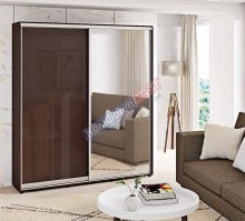 Шафа-Купе 0,9м "Покращень високий глянець" дводверний з зеркалом