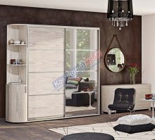 Шафа-Купе 1,0м "З 4-х частин" дводверна з зеркалом 1000х2100/2400 