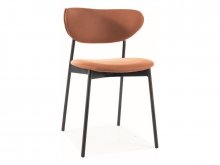 DAN Стілець металевий стелаж чорний тканина POMARAŃCZOWY TAP.219