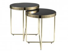 SAGA столики журнальный ( комплект) стекло золото
размер 45X50 FI40X45 см 