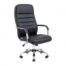 Крісло Ліон – комплектація Хром – механізм M-1 (Tilt) – оббивка Чорний