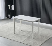 Обідній керамічний стіл TM-110 білий мармур + білий
