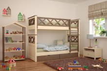 МАЛЬТА Ліжко двоярусна дерево без ящика
розмір 0,9 х 2,0/1,9 