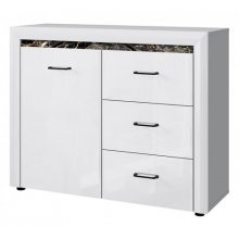 WHITEBLACK комод 1d3s + LED белый глянец