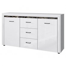 WHITEBLACK комод 2d3s + LED білий глянець 