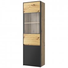 BOSCO вітрина висока 1d1w дуб artisan / чорний