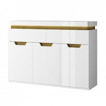 TORINO комод 3d2s білий глянець / дуб nawarra 