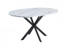 GASTON Стіл обідній білий ефект мрамора GASTONBMAC100
розмір 100(135)X100