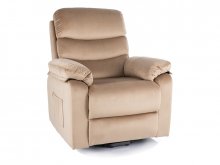 HEKTOR M Крісло для відпочинку з функцією масажу тканина бежева VELVET BEŻ BLUVEL 28
розмір 89х108х54 см