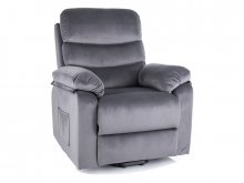 HEKTOR M Крісло для відпочинку з функцією масажу тканина сірий VELVET SZARY BLUVEL 14
розмір 89х108х54 см