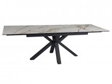 COLUMBUS CERAMIC Стол обеденный цвет белый амбер  BIAŁY AMBER BIANCO/CZARNY COLUMBUSBC160
размер 160(240)X90