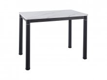 DAMAR Стіл обідній стільниця під мармур BIAŁY EFEKT MARMURU/CZARNY MAT
розмір 100X60