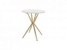 AZALIA Стол журнальный керамика цвет белый/ нога золото
размер  FI 50