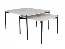 STEP Комплект столів журнальний ( 2 шт ) колір біло-чорний
розмір 80X80 60X60 см