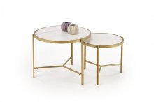 FATIMA Комплект журнальных столиков (2 шт ) цвет белый/ золото
размер 63/50 cm  и  48/43 cm