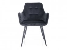 LEMON VELVET Крісло металеве тканина колір чорий LEMONVCC
розмір 85/47/5747 см