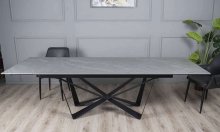 СТІЛ АСПЕН РОЗКЛАДНИЙ ОБІДНІЙ 1800/2600X900X750 СІРИЙ МАТ ЧОРНІ НОГИ