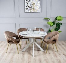 СТІЛ АСТІ ОБІДНІЙ РОЗКЛАДНИЙ 1100/1500X1100X760 БІЛИЙ