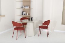 Стіл круглий поліуретановий МДФ TМ-200-1 теплий пісок