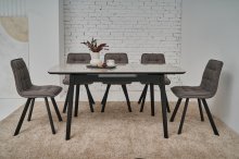 Керамічний стіл TM-76 калакатта мармур + чорний