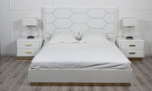 ЛІЖКО 1,8 ІНФІНІТІ ЕКОШКІРА СУЧАСНЕ 1970X2155X1380 БІЛИЙ