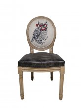 СТІЛЕЦЬ АРТ СОВА КД ГЕВЕЯ МАСИВ ДЕРЕВА 500X555X960 ЕКОШКІРА КОРИЧНЕВА