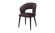 СТІЛЕЦЬ БАЙРОН ЧОРНИЙ МАСИВ ДЕРЕВА 550X450X800 ТКАНИНА КАКАО