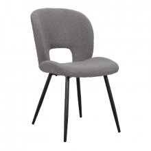 СТІЛЕЦЬ ДОРІС МЕТАЛ СИДІННЯ ТКАНИНА 490X450X850 СІРИЙ БУКЛЕ