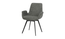 СТІЛЕЦЬ ДЮК МЕТАЛ СИДІННЯ ТКАНИНА 600X590X860 СІРИЙ БУКЛЕ