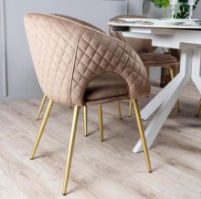 СТІЛЕЦЬ МІЛЛІ МЕТАЛ СИДІННЯ ТКАНИНА 590X580X805 КАПУЧИНО