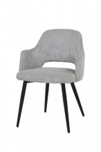 СТІЛЕЦЬ РОНДА МЕТАЛ СИДІННЯ ТКАНИНА 550X550X820 СВІТЛО-СІРИЙ БУКЛЕ