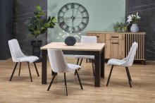 BAGIO Стіл ламінована плита колір дуб /чорний
розмір 120-160/80/77/95 cm