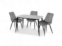 СТІЛ КИПАРИС 120*80, ЧОРНИЙ/ СІРИЙ МРАМОР