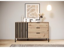 КОМОД PERFECT HOME ТАЛЛІ / TALLY 1-ДВЕРНИЙ З 3 ШУХЛЯДАМИ 1D3S/138 ДУБ АРТИЗАН/АНТРАЦИТ