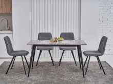 Обідній керамічний стіл TM-100 калакатта грей + чорний