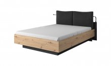 ЛІЖКО (КАРКАС) PERFECT HOME НЕСТ / NEST 160 З М'ЯКИМ ІЗГОЛІВ'ЯМ ДВОСПАЛЬНЕ ДУБ АРТИЗАН/АНТРАЦИТ