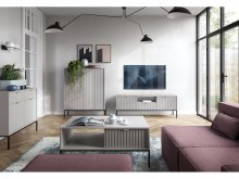 СТІЛ ЖУРНАЛЬНИЙ PERFECT HOME НОВА / NOVA З 2 ШУХЛЯДАМИ ТА ЧОРНИМИ НІЖКАМИ L104 СІРИЙ