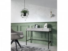 СТІЛ ТУАЛЕТНИЙ PERFECT HOME НОВА / NOVA З 2 ШУХЛЯДАМИ ТА ЧОРНИМИ НІЖКАМИ T104 СІРИЙ