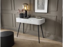 СТІЛ ТУАЛЕТНИЙ PERFECT HOME ЗОВА / ZOVA З 2 ШУХЛЯДАМИ ТА ЧОРНИМИ НІЖКАМИ T103 БІЛИЙ