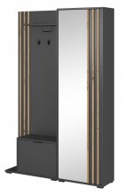 ПЕРЕДПОКІЙ З ДЗЕРКАЛОМ PERFECT HOME НЕЛЛІ / NELLY 2-ДВЕРНИЙ ГРАФІТ/ДУБ АРТИЗАН