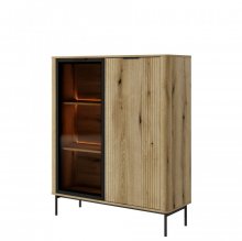 ВІТРИНА НИЗЬКА З ПІДСВІТКОЮ PERFECT HOME ВІЛСОН / WILSON 1D1W/113 2-ДВЕРНА ДУБ ЕВОК