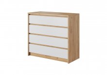 КОМОД XELO 4S/93 З 4 ШУХЛЯДАМИ ДУБ КРАФТ ЗОЛОТИЙ/БІЛИЙ