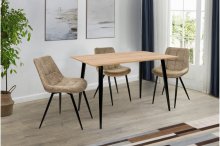 Стіл обідній Гейт (чорний/дуб крафт золотий)