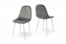 СТІЛЕЦЬ МАРС (Білий/Велюр Сірий)