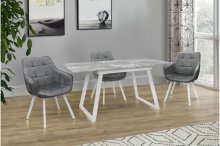 Стіл обідній Тандем (білий/базальт)