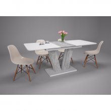 Стіл обідній Torino 140(180)x80 Біла Аляска / Індастріал