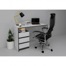 Комп'ютерний стіл Vector Біла Аляска/Чорний