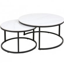 Журнальний столик FLORIDA A білий глянець еф.мармуру/чорний (к-кт)
